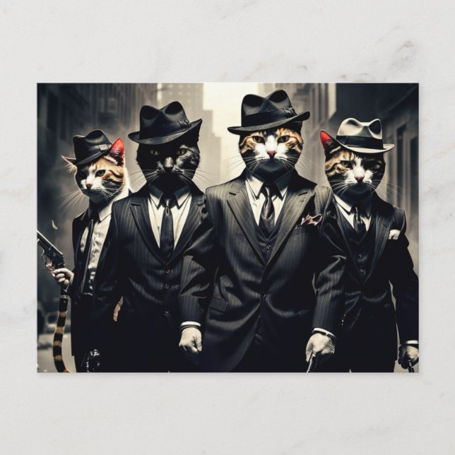Mobster Cats | The Rat Pack Postcard (Front)