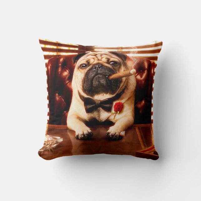 Mobster Dog Cushion (Front)