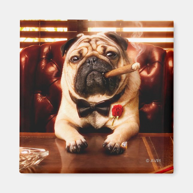 Mobster Dog Magnet (Front)