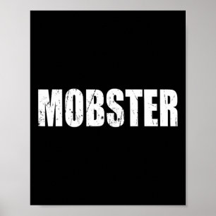Mobster Halloween Costume Funny Cute Distressed Poster