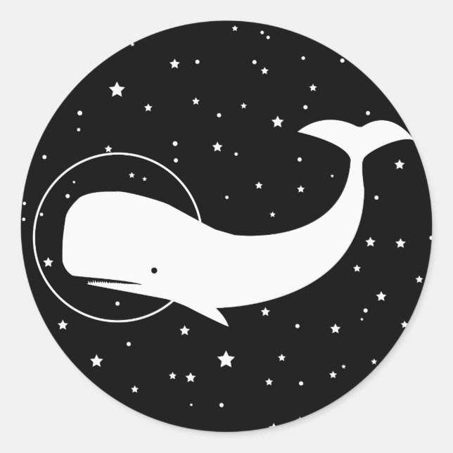 Moby in Space Classic Round Sticker (Front)