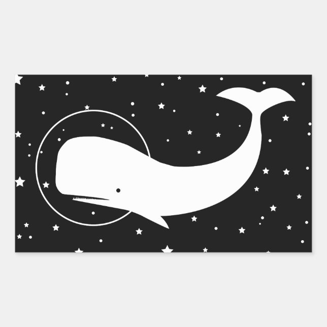 MOBY IN SPACE RECTANGULAR STICKER (Front)
