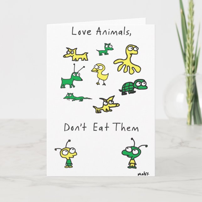 Moby's Love Animals, Don't Eat Them Card (Front)