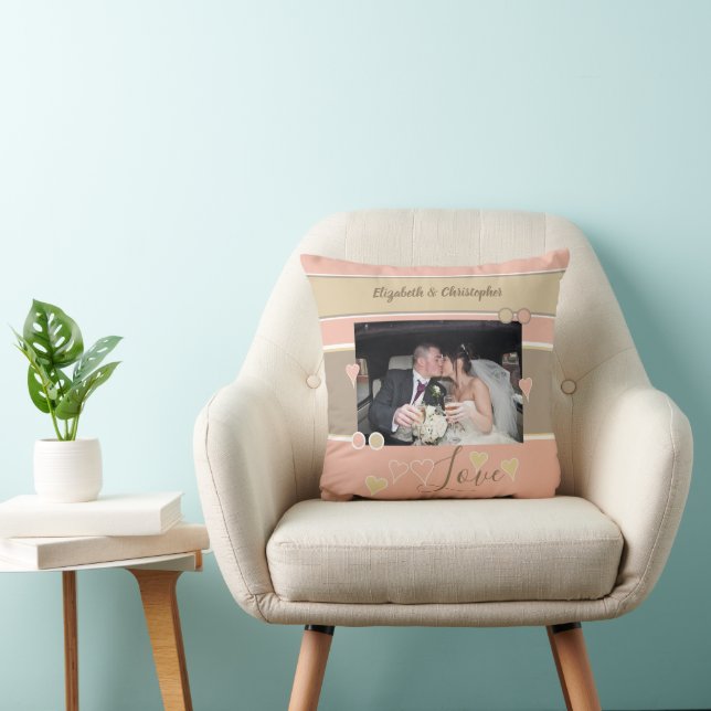 Mocha and blush anniversary with photo cushion (Chair)
