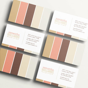 Mocha and Peach Modern Colour Blocks Business Card