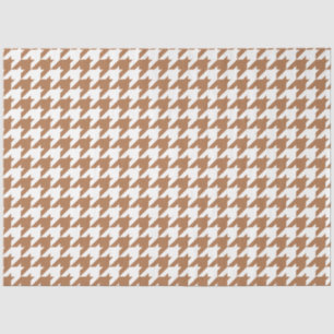 Mocha and White Houndstooth Seamless Pattern Tissue Paper