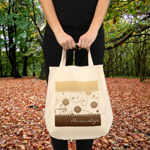 Mocha Bloom Banner Totebag Tote Bag