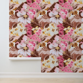 Mocha Blossom Delight Wallpaper