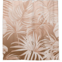 Mocha Boho Tropical  Bathroom Curtain