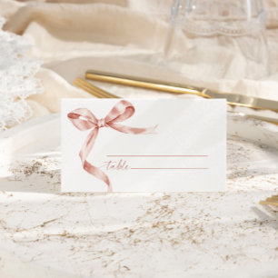 Mocha Bow Wedding Place Card