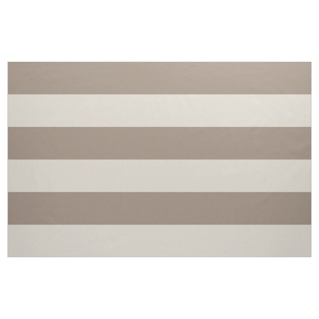 Mocha Brown and Beige Wide Stripes Large Scale Fabric (Yard)