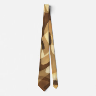 Mocha Brown and Tan Artsy Tie