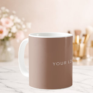 Mocha brown business logo rectangular coffee mug
