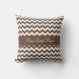 Mocha Brown Chevron Cushion