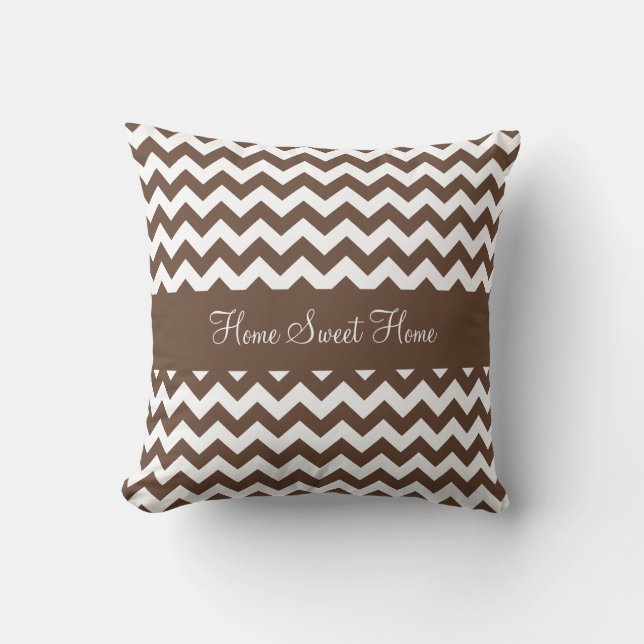 Mocha Brown Chevron Cushion (Front)