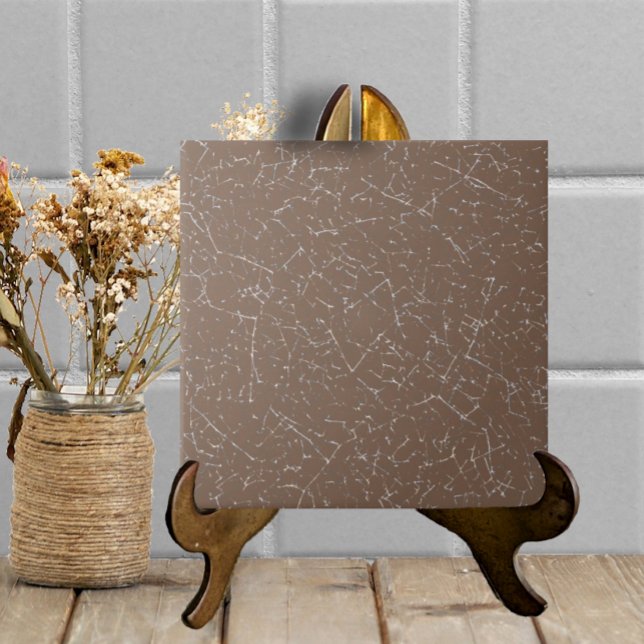 Mocha Brown Crackled Glaze Simple Modern Neutral Ceramic Tile (Creator Uploaded)