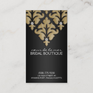 Mocha Brown Diamond Damask Appointment Cards