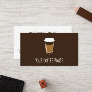 Mocha brown Editable Coffee House Stamp Loyalty Card