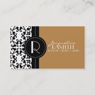 Mocha Brown Estate Damask Mummy Calling Card /