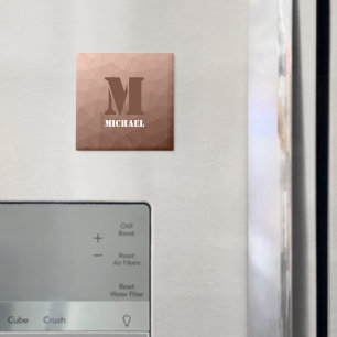 Mocha Brown geometric mesh pattern Monogram Magnet