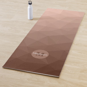 Mocha Brown geometric mesh pattern Monogram Yoga Mat