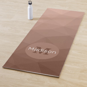 Mocha Brown geometric mesh pattern Monogram Yoga Mat