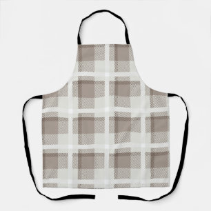 Mocha Brown Gingham buffalo plaid check  Apron