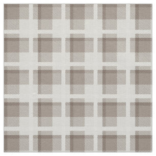 Mocha Brown Gingham buffalo plaid check  Fabric