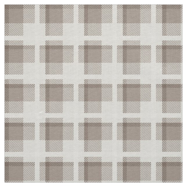 Mocha Brown Gingham buffalo plaid check  Fabric (Swatch)