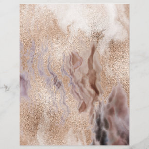 Mocha Brown Granite Gold 2 Sided Scrapbook Paper