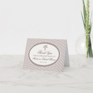 Mocha Brown Harlequin Chequered Thank You Card