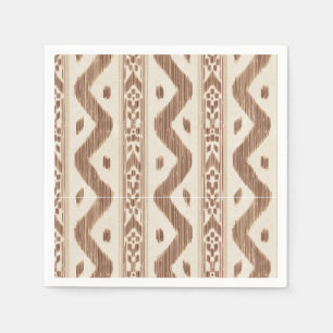Mocha Brown Ikat on Cream, Bar Cart Napkin