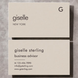Mocha Brown Luxury Minimalist Monogram  Business Card