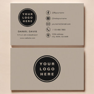 Mocha Brown Minimalist Logo Social Media Icons Business Card
