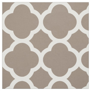 Mocha Brown Modern Quatrefoil Large Scale Fabric