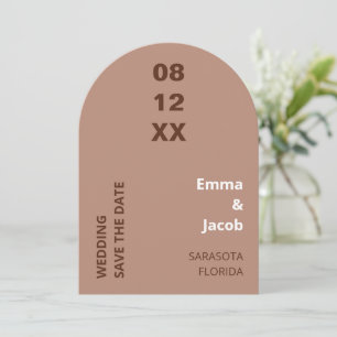 Mocha Brown Modern Wedding Save the Date