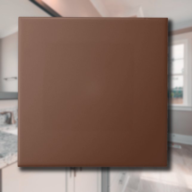 Mocha Brown Solid Colour | Classic Elegant Ceramic Tile (Creator Uploaded)