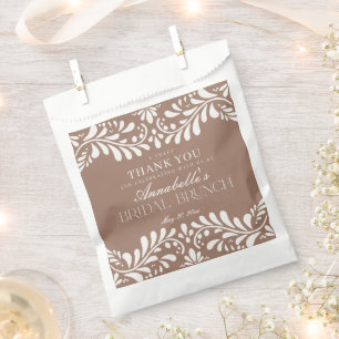 Mocha Brown Talavera Fiesta Bridal Brunch Dessert Favour Bag