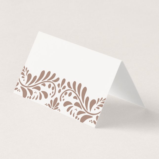 Mocha Brown Talavera Fiesta Place Card Table Decor (Front)