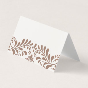 Mocha Brown Talavera Fiesta Place Card Table Decor