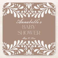 Mocha Brown Talavera Spanish Fiesta Baby Shower