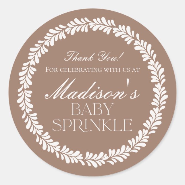 Mocha Brown Talavera Spanish Fiesta Baby Sprinkle Classic Round Sticker (Front)