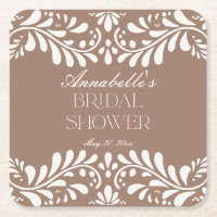 Mocha Brown Talavera Spanish Fiesta Bridal Shower