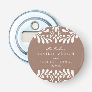 Mocha Brown Talavera Spanish Fiesta Wedding Favour Bottle Opener