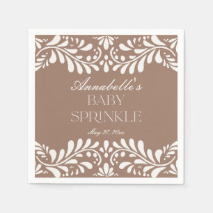 Mocha Brown Talavera Tile Fiesta Baby Sprinkle Napkin