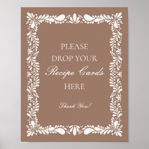 Mocha Brown Talavera Tile Share a Recipe Bridal Poster