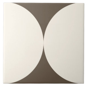 Mocha BrownModern Geometric Semi circle Tile