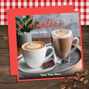 Mocha Coffee Lover Custom Text Valentine's Day Holiday Card