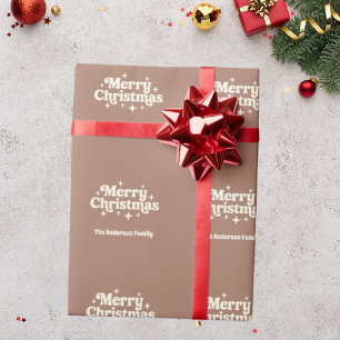 Mocha coffee Merry Christmas favor Wrapping Paper