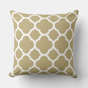 Mocha Colour Quatrefoil Pattern Cushion